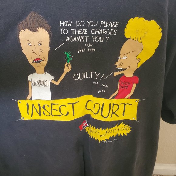 VINTAGE, XL, Mens, Beavis & Butthead Insect Court Short sleeve Tee, MTV, 1993 - Picture 2 of 9